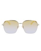 vierkante gouden zonnebril