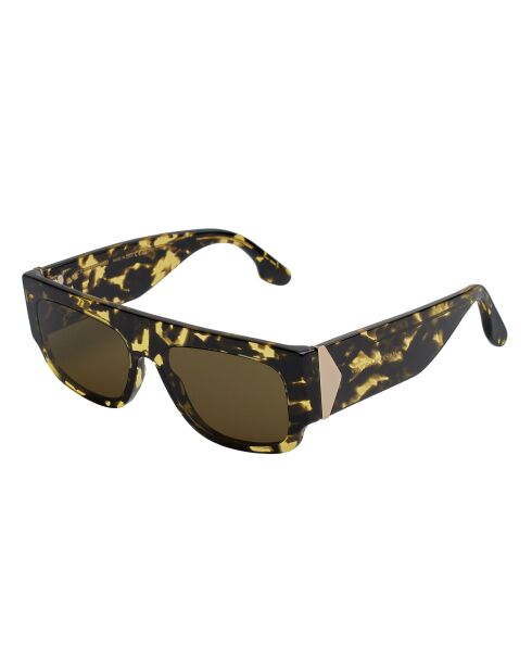 Lunettes de soleil rectangulaires yellow havana