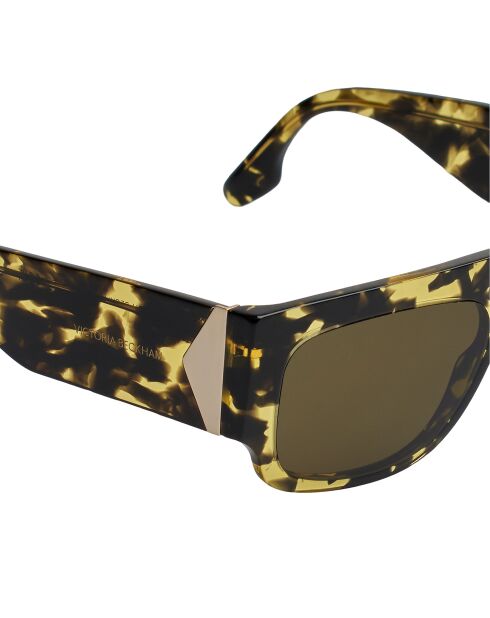 Lunettes de soleil rectangulaires yellow havana