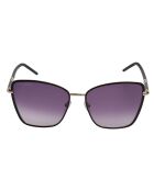 Lunettes de soleil carrées géométriques noires-argentés