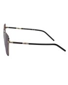 Lunettes de soleil carrées géométriques noires-argentés