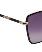 Lunettes de soleil carrées géométriques noires-argentés