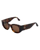 Lunettes de soleil ovales dark havana
