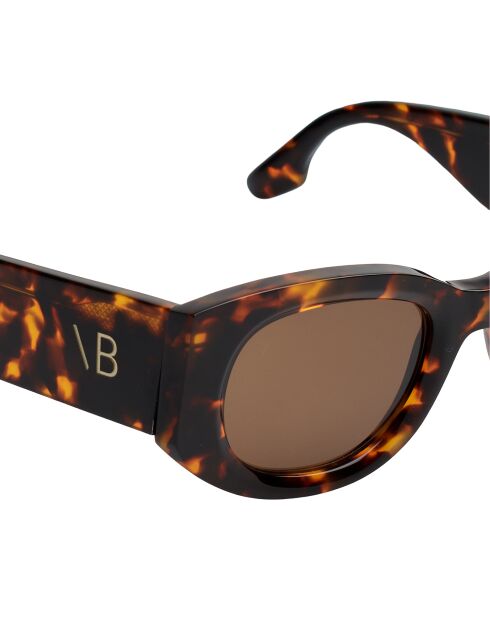 Lunettes de soleil ovales dark havana