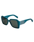 Lunettes de soleil carrées turquoise