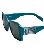 Lunettes de soleil carrées turquoise