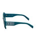Lunettes de soleil carrées turquoise