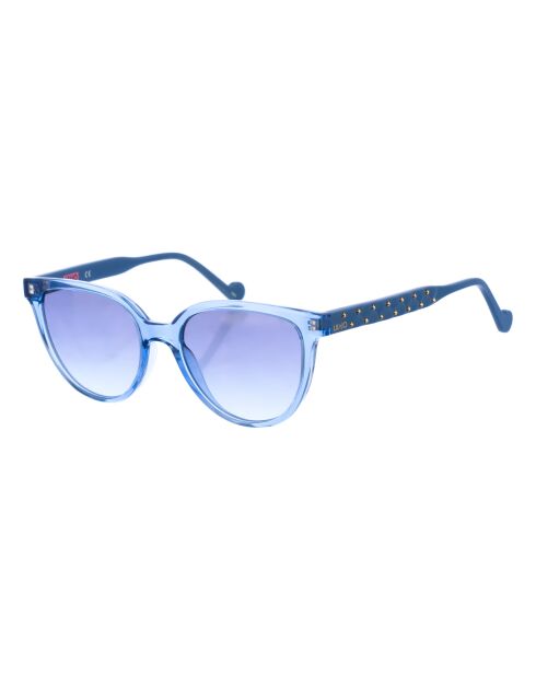 Lunettes de soleil rondes bleues