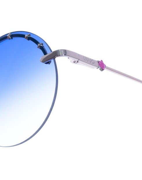 Lunettes de soleil rondes argentées