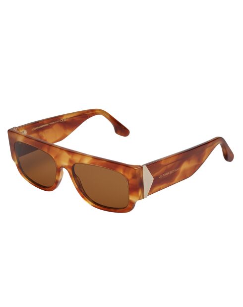 Lunettes de soleil rectangulaires havana brown