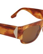 Lunettes de soleil rectangulaires havana brown