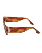 Lunettes de soleil rectangulaires havana brown