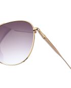 Lunettes de soleil Nathalie style pilote grises dorées