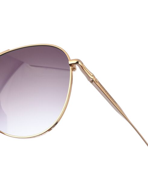 Lunettes de soleil Nathalie style pilote grises dorées