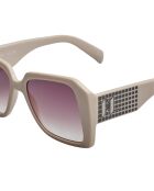 Lunettes de soleil carrées beige