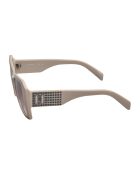 Lunettes de soleil carrées beige