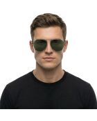 Lunettes de soleil Landry style pilote grises argentées foncées