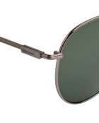 Lunettes de soleil Landry style pilote grises argentées foncées