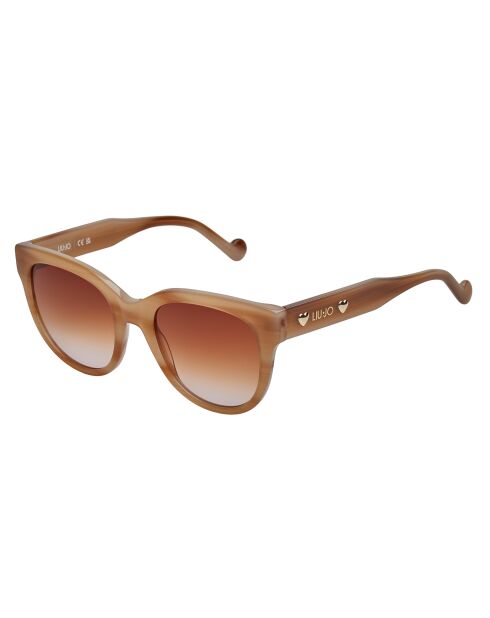 Lunettes de soleil rondes brun clair