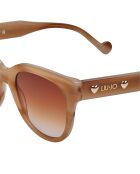 Lunettes de soleil rondes brun clair