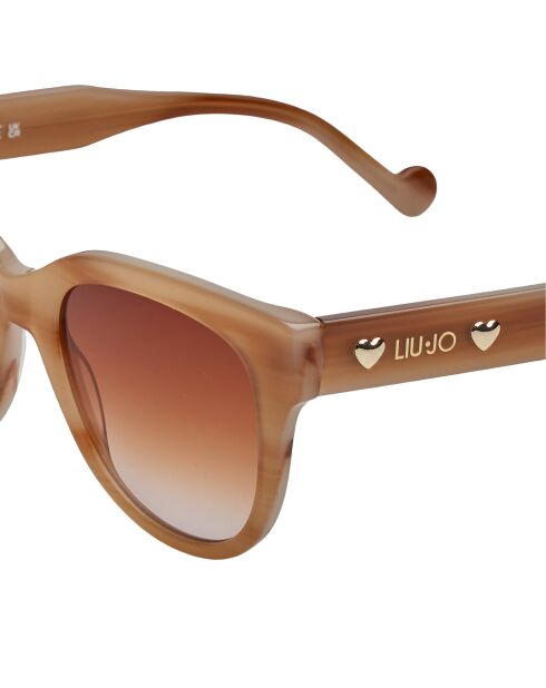 Lunettes de soleil rondes brun clair