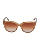 Lunettes de soleil rondes brun clair