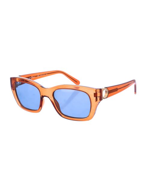 Lunettes de soleil rectangulaires cristal brun clair
