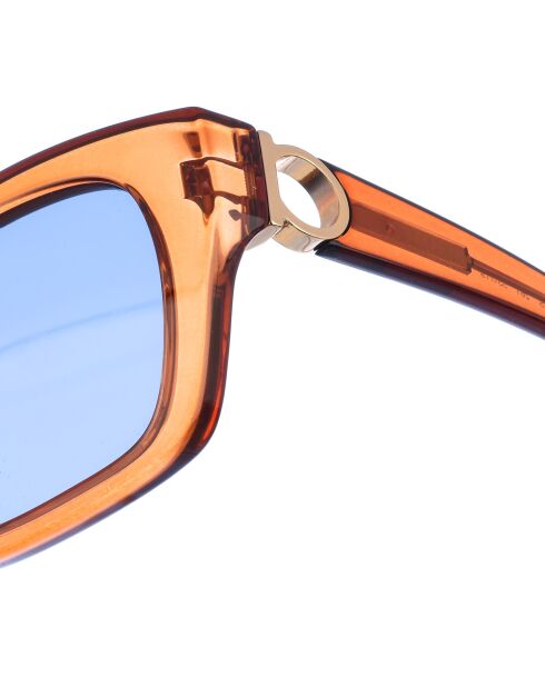 Lunettes de soleil rectangulaires cristal brun clair