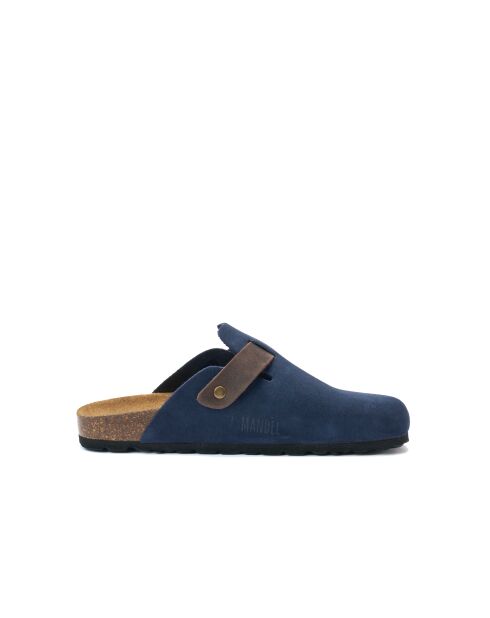 Zuecos de piel Noé Marine Velvet