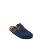 Sabots en Velours de Cuir Noé marine