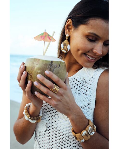 Monoï Beige Ohrringe