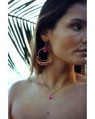 Collier pendentif Sunset Calcédoine Fuchsia