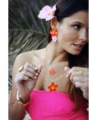 Rote Hibiskus-Halskette