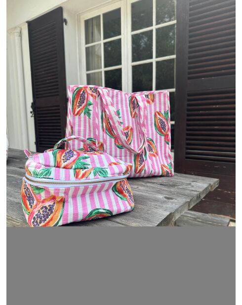 Bolsa de mano rosa cítrica, 40 x 40 cm