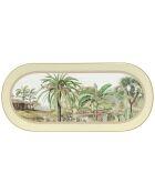 Plat de service ovale en porcelaine CEYLON vert - 33,5x15 cm