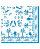 Paquet de 20 serviettes en papier EXOTIC VIBES bleues - 33×33 cm
