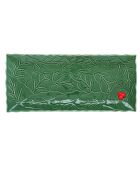 Plat de service en porcelaine HOLLY & BERRIES GREEN vert - 37x16,5 cm