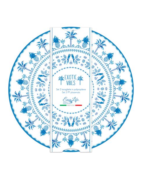 Set di 2 tovagliette multicolori EXOTIC VIBES - D.34,5 cm