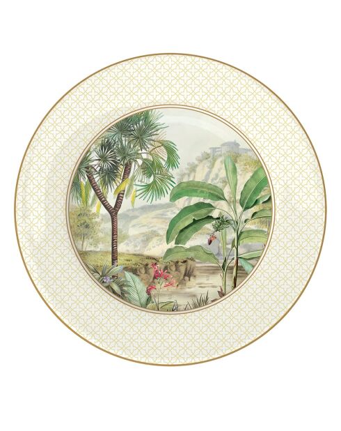 Set van 6 CEYLON groene aperitief-/dessertborden - D.19 cm