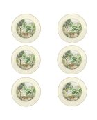 Set van 6 CEYLON groene aperitief-/dessertborden - D.19 cm