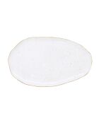 Plato artesanal de porcelana multicolor - 36x21,5 cm