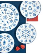 Assiette de service bruteuse EXOTIC VIBES bleues - 40x17,5 cm