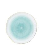 Lot de 6 assiettes en porcelaine ARTESANAL multicolores - D.19 cm