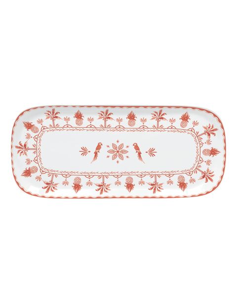 Plateau de service EXOTIC VIBES blanc/orange - 40x17,5 cm