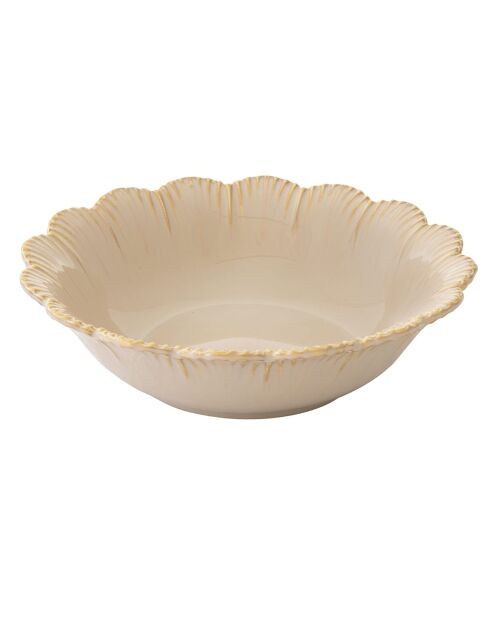 Set van 6 beige FLEURI porseleinen soepborden - D.20 cm