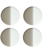 Set van 4 dubbele beige porseleinen dinerborden - D.26 cm