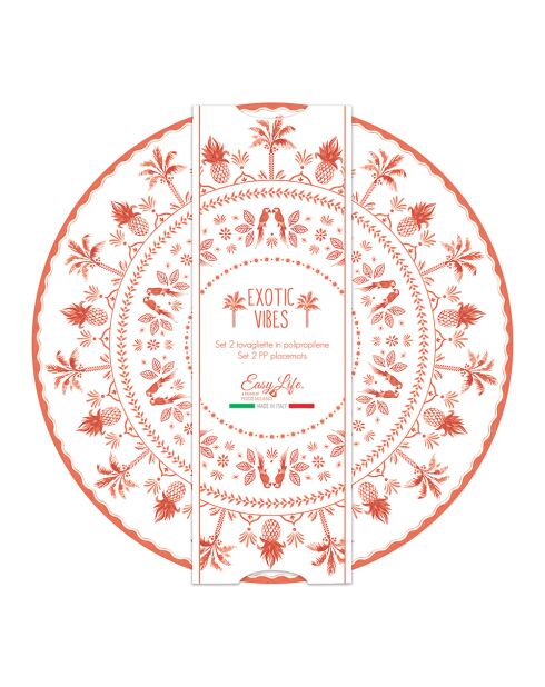 Set di 2 tovagliette multicolori EXOTIC VIBES - D.34,5 cm