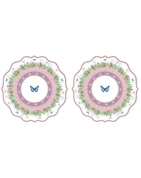 Set di 2 tovagliette multicolori per sfilata primaverile SPRING PARADE - D.34,5 cm