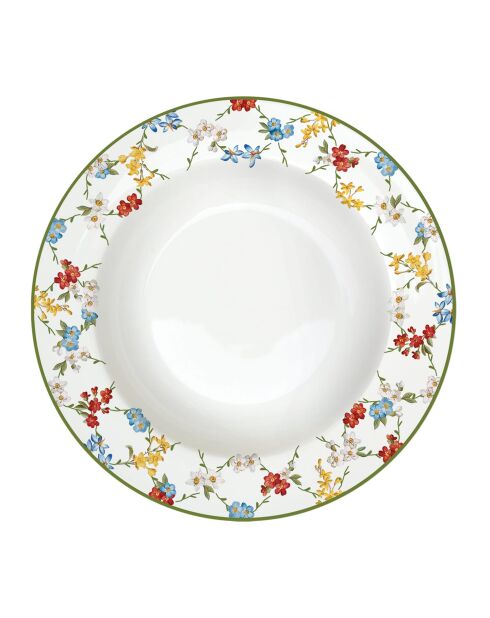 Set mit 6 mehrfarbigen Suppentellern aus Porzellan GARDEN DREAMS - D.21,5 cm