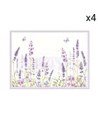 Set di 4 tovagliette in sughero con motivo LAVENDER FIELD multicolore - 40x30 cm